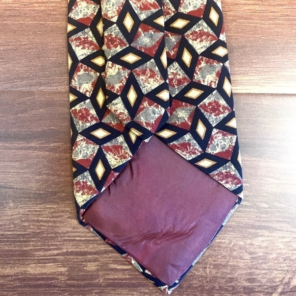 🌿SALE🌿CHRISTIAN DIOR Cravate 100% Silk Vintage Geometric Print Necktie - Picture 5 of 8